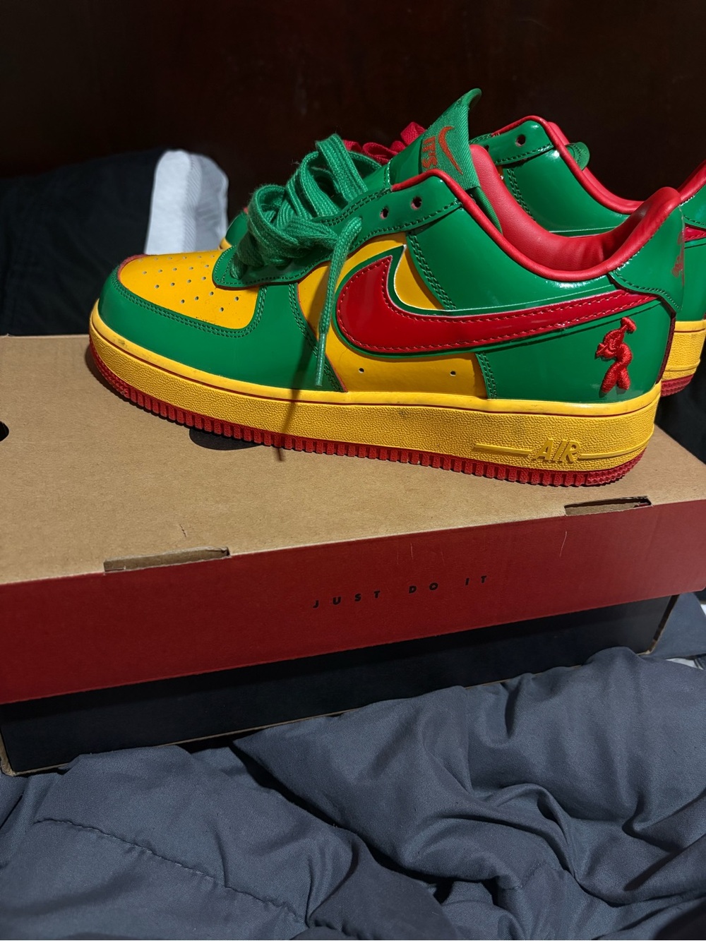 lil yachty Air Force 1 Sneakers - Green/Yellow/Red